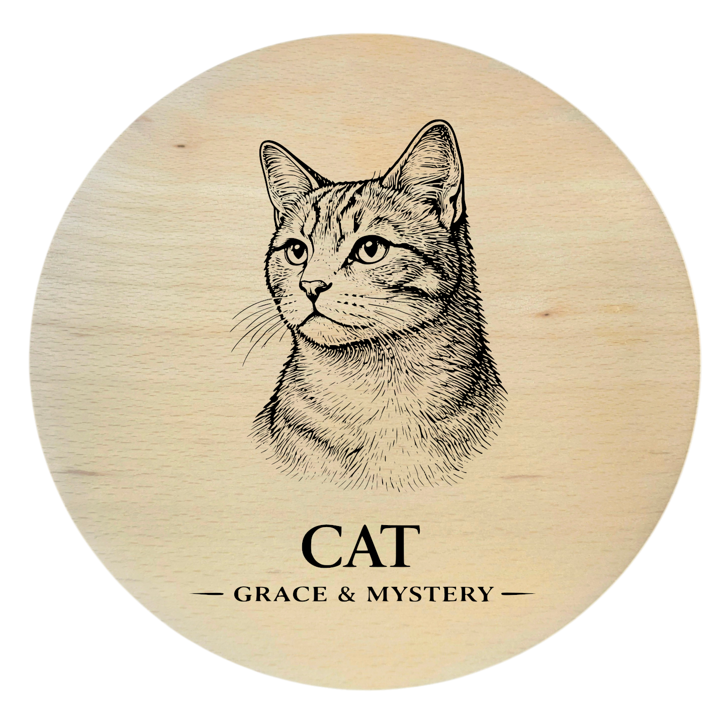 deska drewniana z kotem grawer kot domowy