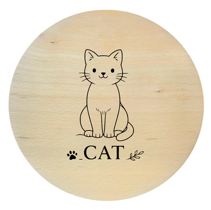 drewniana deska bukowa z grawerem kotka deska dla dzieci 20 cm