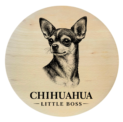 deska drewniana z psem Chihuahua grawer