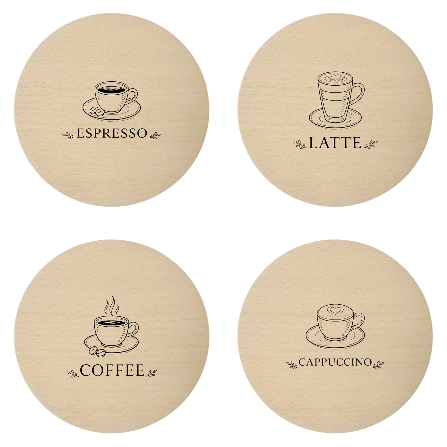 Drewniane podkładki pod kubki