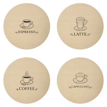 Drewniane podkładki pod kubki