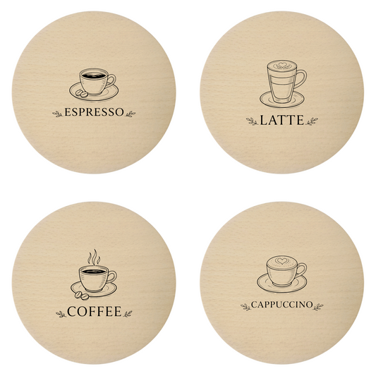 Drewniane podkładki pod kubki