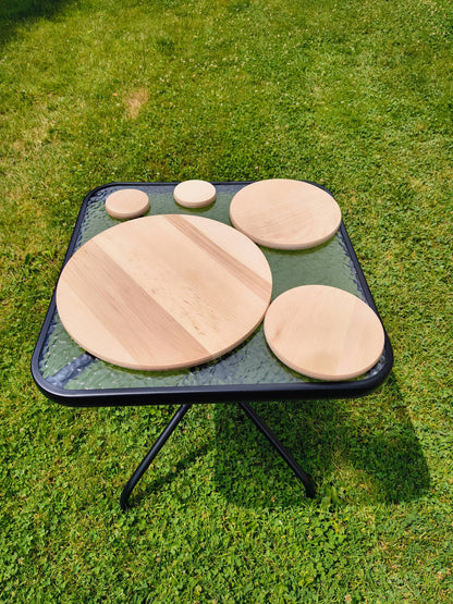 Rundes Schneidebrett aus Holz 45 cm | Pizza-Servierbrett 