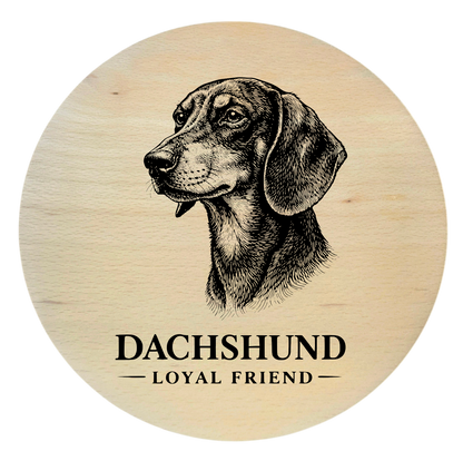deska drewniana z psem jamnik grawer