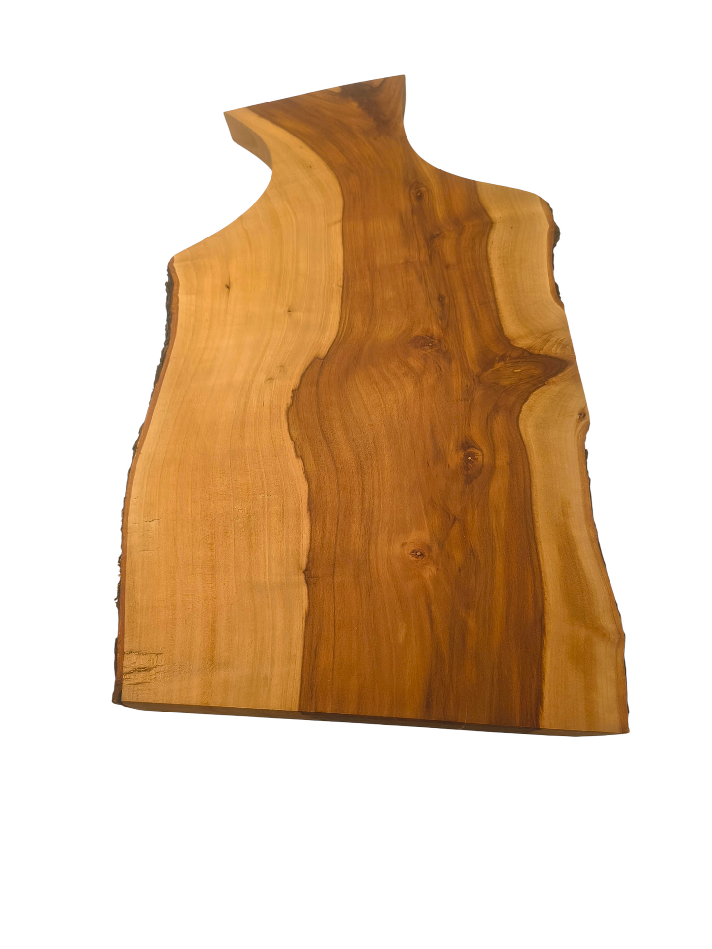 Deska z jabłoni | Deska z drewna jabłoniowego – unikatowa, olejowana, okorowana, naturalna, idealna do kuchni i serwowania