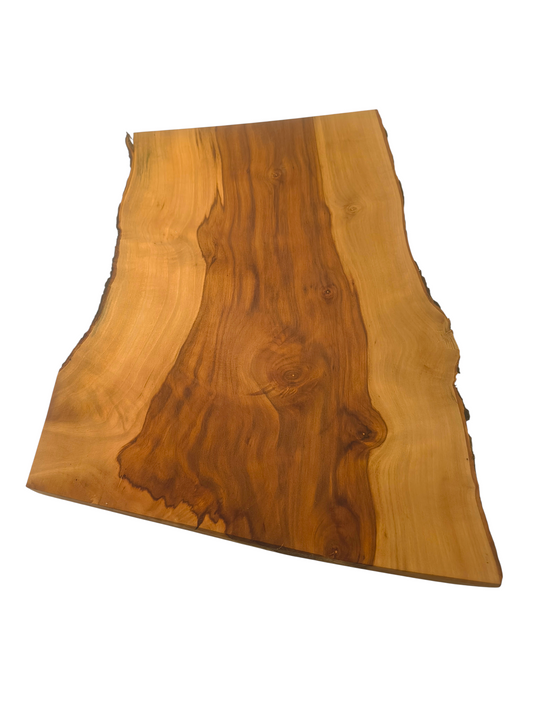 Deska z jabłoni | Deska z drewna jabłoniowego – unikatowa, olejowana, okorowana, naturalna, idealna do kuchni i serwowania