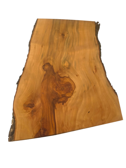 Deska z jabłoni | Deska z drewna jabłoniowego – unikatowa, olejowana, okorowana, naturalna, idealna do kuchni i serwowania