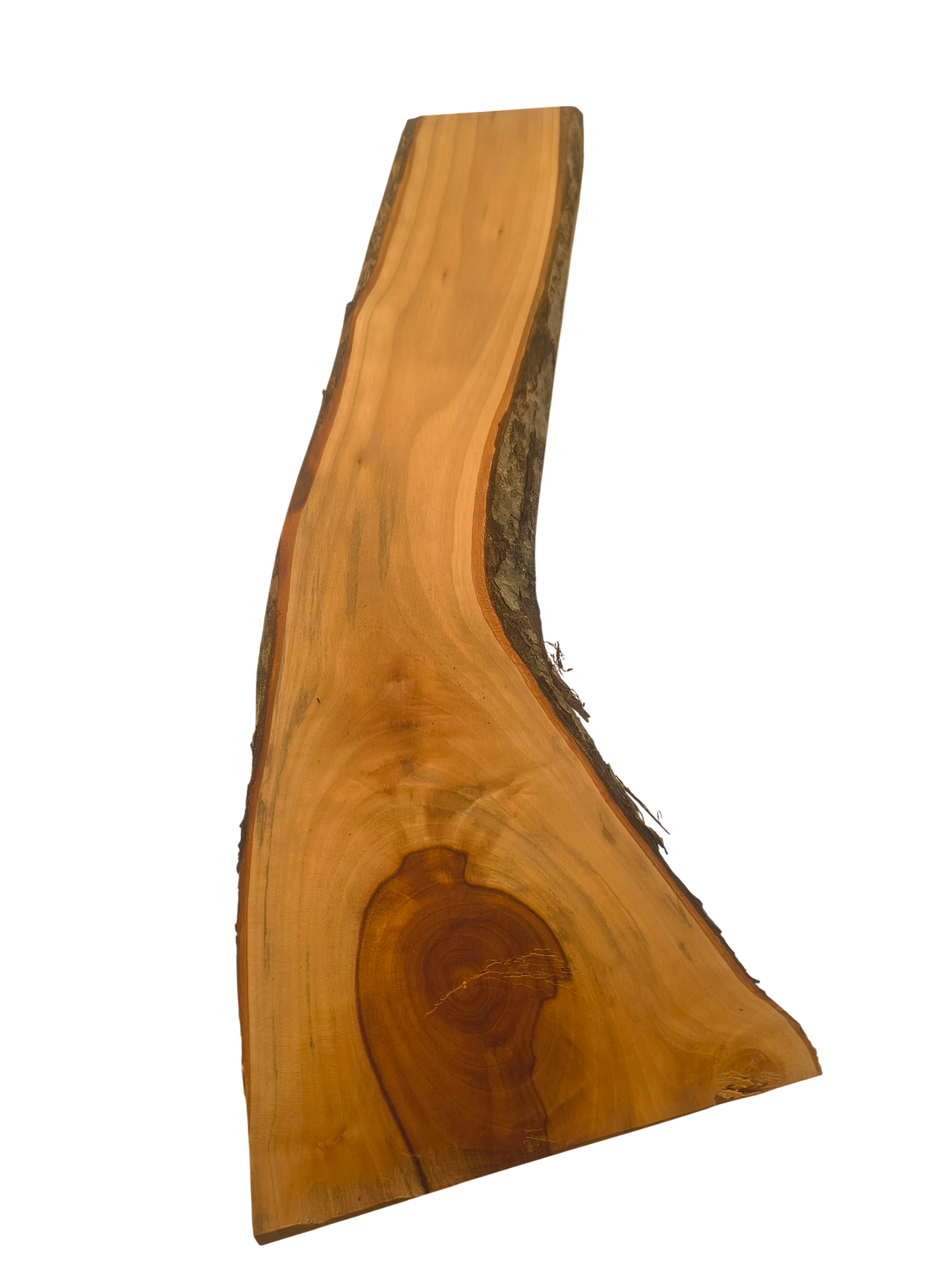 Deska z jabłoni | Deska z drewna jabłoniowego – unikatowa, olejowana, okorowana, naturalna, idealna do kuchni i serwowania