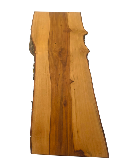 Deska z jabłoni | Deska z drewna jabłoniowego – unikatowa, olejowana, okorowana, naturalna, idealna do kuchni i serwowania