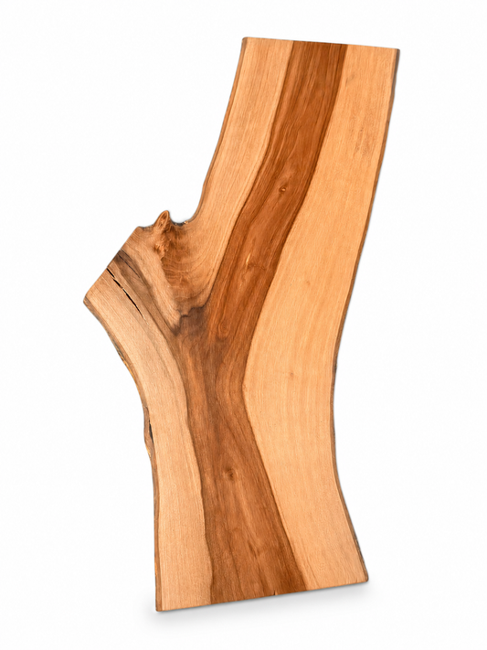 Apple Wood Board – Unique, Oiled, with Natural Bark Edge