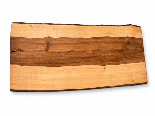 Apple Wood Board – Unique, Oiled, with Natural Bark Edge