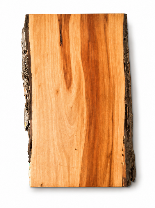 Apple Wood Board – Unique, Oiled, with Natural Bark Edge