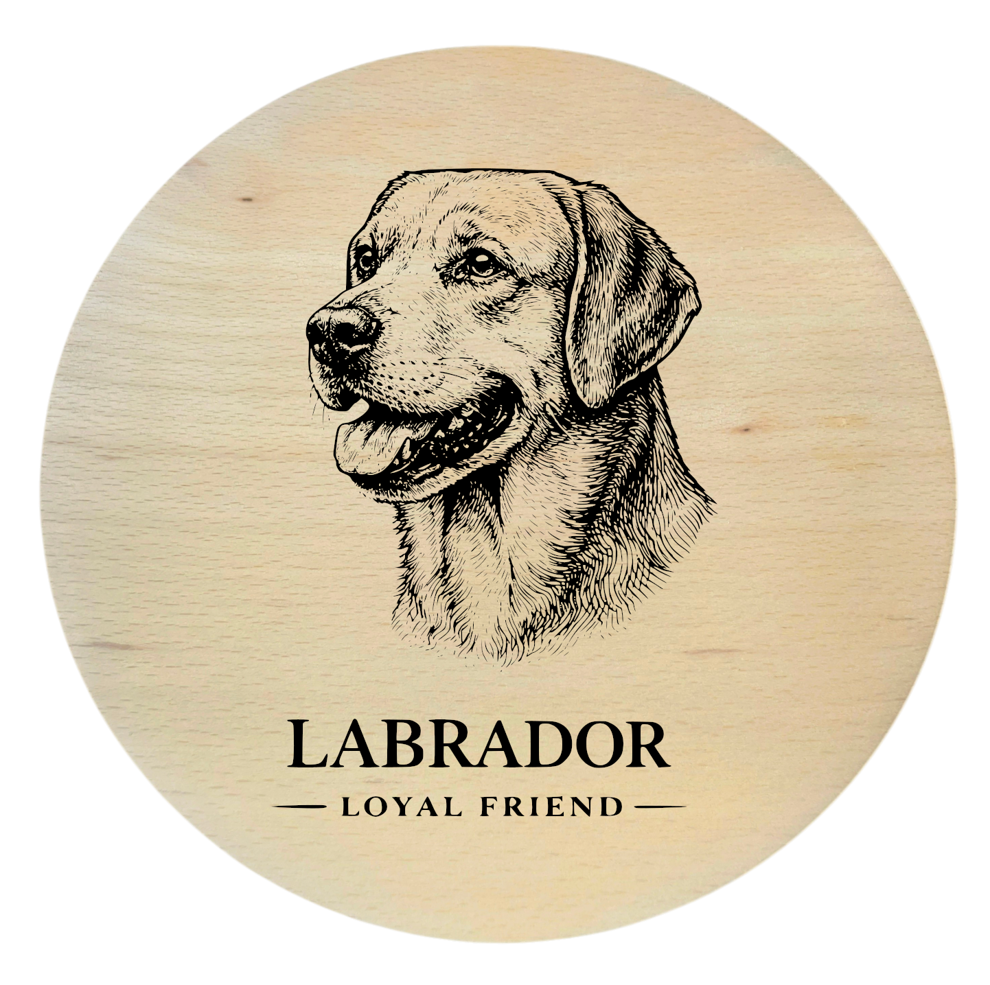 deska drewniana z psem labrador grawer