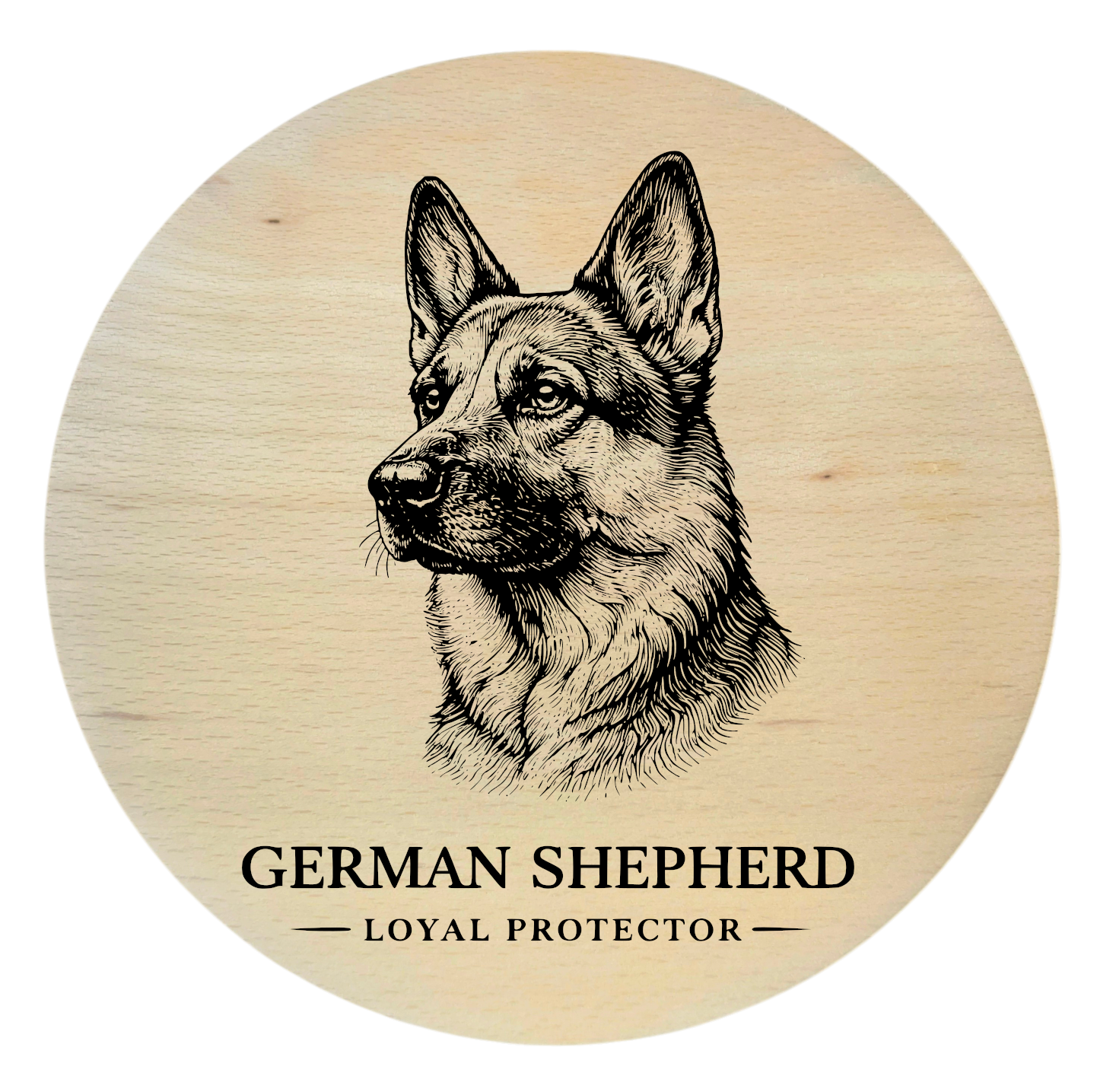 deska drewniana z psem owczarek niemiecki grawer