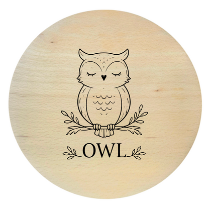 drewniana deska bukowa z grawerem sowy deska dla dzieci 20 cm