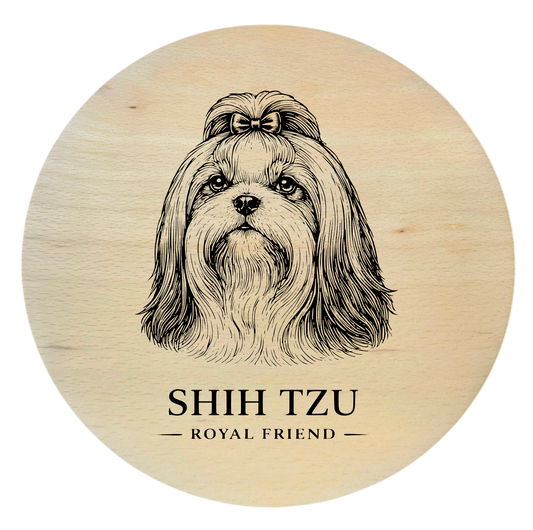 deska drewniana z psem shih tzu grawer