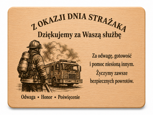 Personalizowana deska bukowa prostokątna z grawerem – własny projekt (Szablon 14)