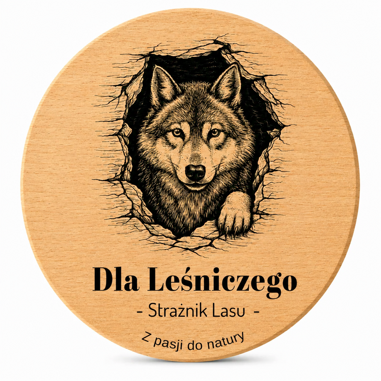 Personalizowana deska bukowa z grawerem leśnej przyrody – wybierz szablon (Szablon 1)