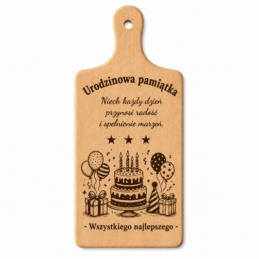 Personalizowana deska bukowa klasyczna z grawerem – własny projekt (Szablon 5)